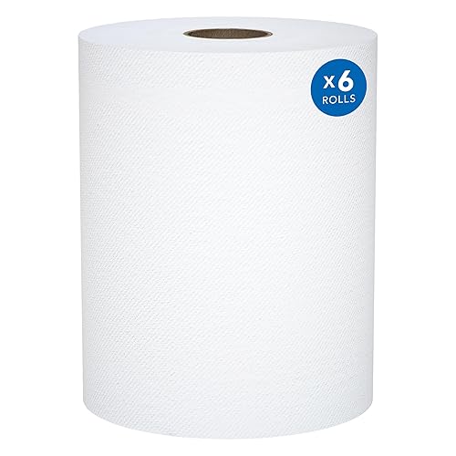 Scott® Professional Universal 100% Recycled Fiber Hard Roll Paper Towels, Bulk (56158), with Absorbency Pockets™, 1.5" Core, White, (800'/Roll, 6 Rolls/Case, 4,800'/Case)