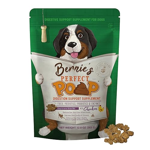 Perfect Poop Digestion & General Health Supplement for Dogs: Fiber, Prebiotics, Probiotics & Enzymes Relieve Digestive Conditions, Optimize Stool, and Improve Health (Chicken, 12.8 oz) - Chicken - 12.8 oz