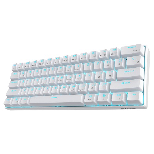 RK61 60% Wireless Mechanical Keyboard (Single Color Backlit) | White / Blue Switch