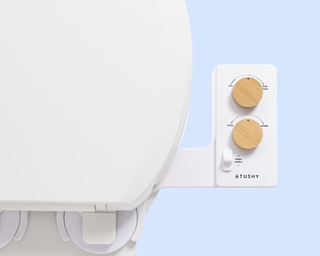 Tushy 3.0 Spa Bidet Attachment. Cool to Warm Water Temperature Control, Self Cleaning Fresh Water Sprayer, Adjustable Pressure Nozzle & Angle Control (Requires Sink Access for Warm Water), Bamboo - Spa 3.0 White/Bamboo