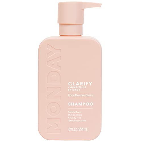 MONDAY HAIRCARE Clarify Shampoo 12oz for Oily Hair, Made with Grapefruit Extract, Coconut Oil and Vitamin E (354ml) - 12 Fl Oz (Pack of 1)