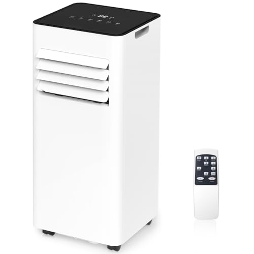 ZAFRO 10,000 BTU Portable Air Conditioners Cool Up to 450 Sq.Ft, 4 Modes Portable AC Unit with Remote Control/LED Display/24Hrs Timer/Installation Kits for Home/Office/Dorms, White - White - 10,000 BTU + Drain Hose - 1 Count (Pack of 1)