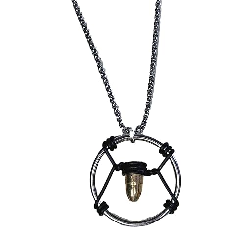 Shopular Cyber Bullet Necklace Cosplay Metal Retro Punk Pendant Choker Jewelry Costume Accessories Game Merch Gifts