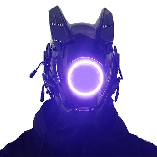 Ormakurda Cosplay Mask for Men Women, Futuristic Punk Techwear, Mask Cosplay Halloween Fit Party Music Festival Accessories (Pink) - Pink