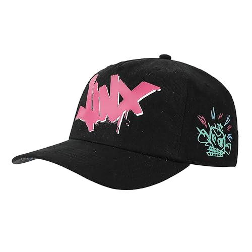 Arcane League of Legends Jinx Black Retro Grandpa Snapback Hat