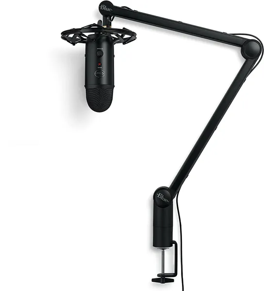 Blue Yeticaster Professional Broadcast Bundle with Yeti USB Microphone, Radius III Shockmount, Compass Boom Arm and Blue VO!CE Effects for Recording, Streaming, Gaming, Podcasting - Black