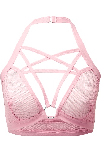 Possess Me Fishnet Bralet [PASTEL PINK] | S / Pastel Pink / 95% Polyester 5% Elastane