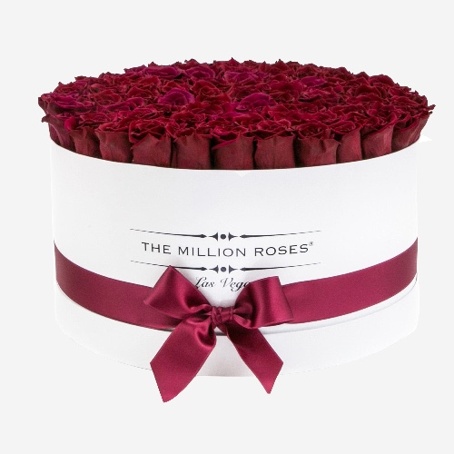 Deluxe White Box | Burgundy Roses | Default Title