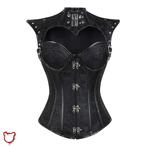 Plus Size Steam Punk Corset - black / L