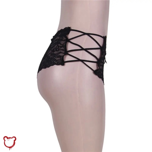 Plus Size Mid Waist Underwear - Black Panties / XL