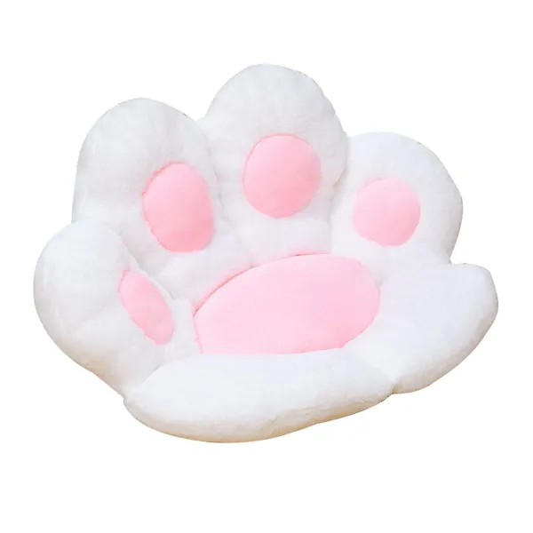 HFDHD Gefüllte Katzenpfoten-Kissen-Sitzkissen, Katzenpfoten-Form Lazy Sofa Bürostuhlkissen, niedliche Cartoon-Sitzkissen-Sitzkissen für das Home Office L White