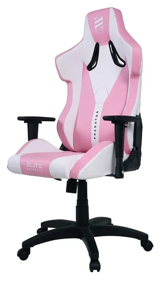 ELITE Gaming Stuhl Predator - Ergonomischer Bürostuhl - Schreibtischstuhl - Chefsessel - Sessel - Racing Gaming-Stuhl - Gamingstuhl - Drehstuhl - Chair - Kunstleder Sportsitz (Pink/Weiß)