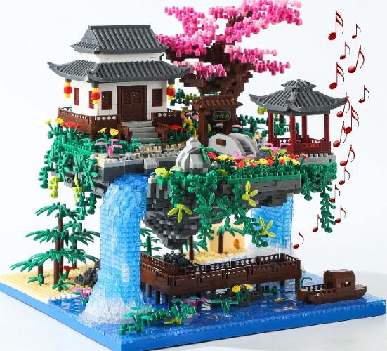 3320pcs Cherry Blossom Tree House, Sakura Utopia Garden Blocks Set, Cherry Blossom Building Kit for Kids and Adults ,Romantic Mid-Levels Sakura View,Age 14+