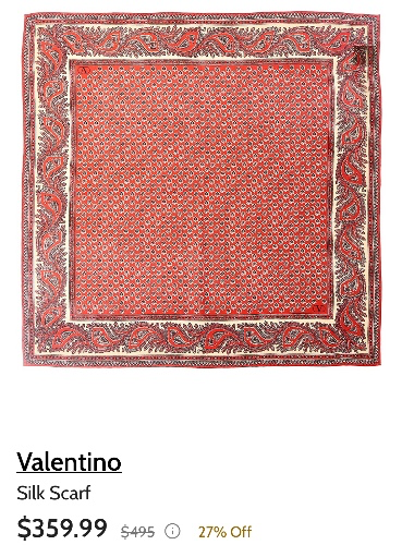Valentino Red Silk Scarf