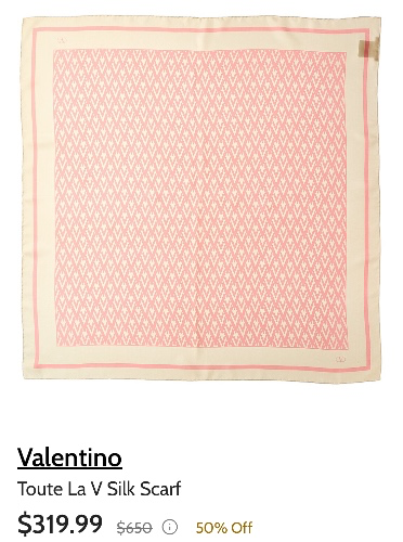 Valentino Pink Silk Scarf