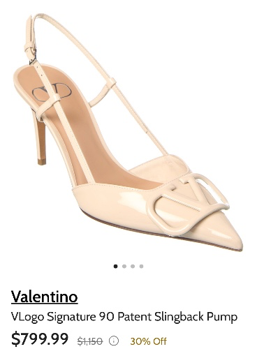 Valentino Beige Leather Slingback Heels
