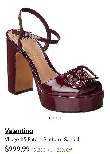 Valentino Brown Patent Leather Sandals 