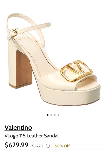 Valentino Cream Patent Leather Sandals