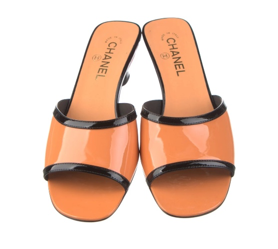 Chanel Patent Leather Sandals - Coral
