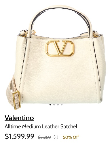 Valentino Cream Top Handle Leather Purse