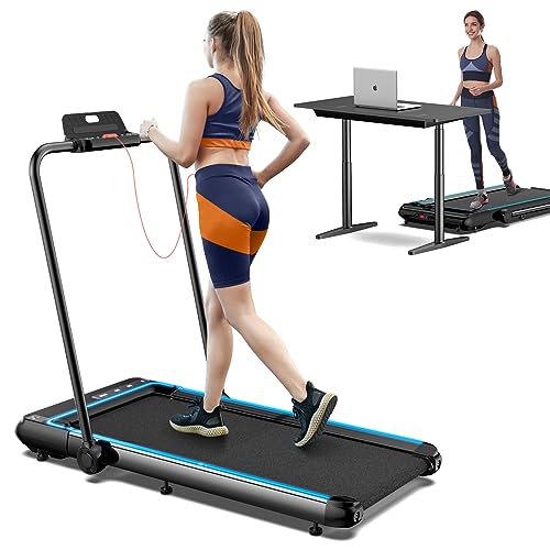 Folding Treadmill for Home, Under Desk Treadmill Walking Machine with Powerful Motor/Widened Shock Absorption Running Belt/App Control, Foldable Running Exercise Machine, Adjustable Speeds 1-12km/h - Treadmill