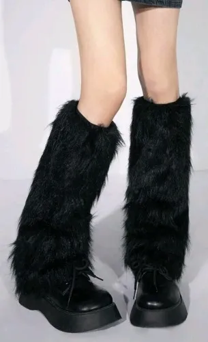 Fluffy leg warmers