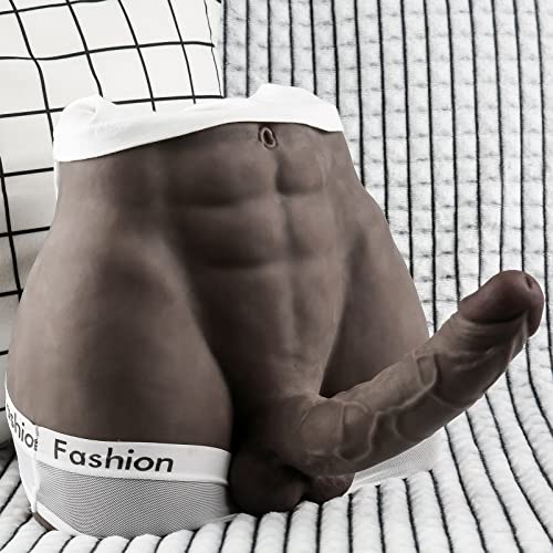 Life Size Male Sex Doll with Flexible Dildo Realistic Sex Huge Cock, 17.0lb Torso Men Sex Dolls for Women Tight Anal Hole 8.5 in Cock for Female Masturbation, Unisex Masturbator Sex Toy for Women Gay - Black