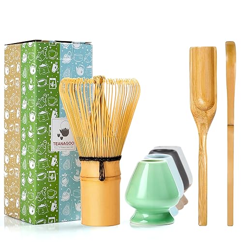 Japanese Matcha Whisk (Chasen), Traditional Spoon (Chashaku), Teaspoon, Whisk Holder