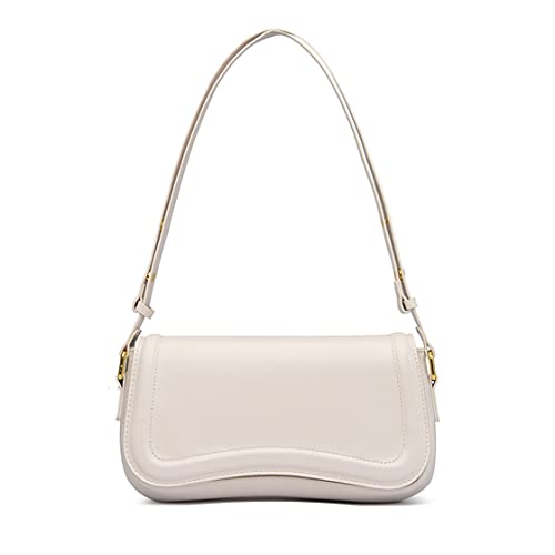 DOREAMALOE Shoulder Bag Retro Classic Purse Clutch Shoulder Tote HandBag with Zipper Closure for Women - J-white