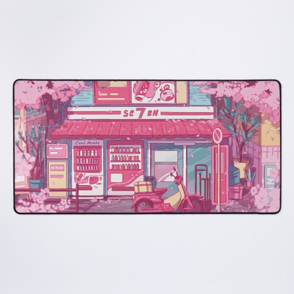 The aesthetic Tokyo street with vending machines and a grocery store Mouse Pad by AnGoArt