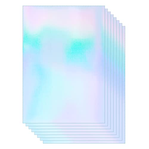 50 Sheets Holographic Clear Vinyl Holographic Sticker Paper A4(11.7x8.25 inch) Self Adhesive Waterproof Transparent Overlay Film Holographic Overlay with 8.3 Inch)