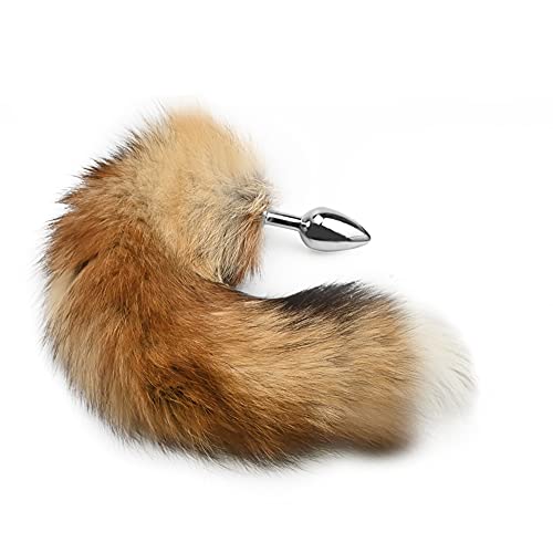FST Wild Fox Tail with Stainless Steel Anal Plug, Anal Tail Sex Toys, Butt Plug Anal Stimulator for Women Cospaly
