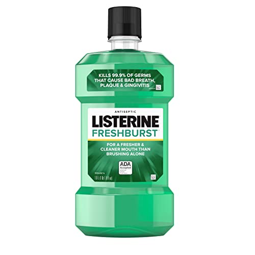 Listerine - 8679 Freshburst Antiseptic Mouthwash with Germ-Killing Oral Care Formula to Fight Bad Breath, Plaque and Gingivitis, 1 L - 33.8 Fl Oz