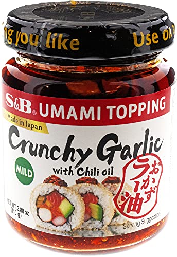 S&B Chili Oil with Crunchy Garlic, 3.9 Ounce - 3.9 Ounce (Pack of 2)