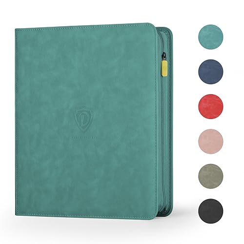 Deoyibu Trading Card Binder with Zip,12 Pockets Card Binder,720 Double Sided Pocket Card Collection Binder,Card Album Card Folder for MTG,TCG,Sports Cards,Game Cards,Green - Green