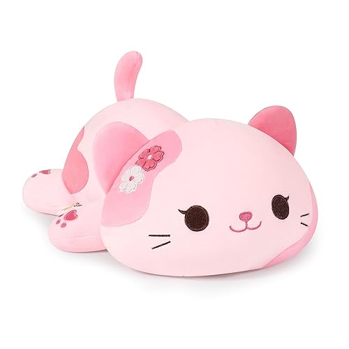 Onsoyours Original Sakura Cat Plush Cute 13 inch Kitten Stuffed Animal Soft Pillow Pink Kawaii Kitty Plush Toy Gift for Kids(Sakura Cat, 13") - Sakura Cat - 13''