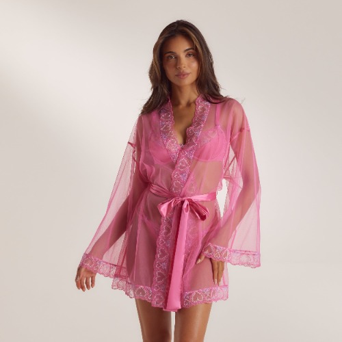 Mariana Sheer Robe - Pink | XS-S