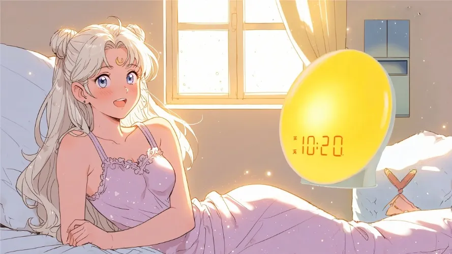 Wake Up Light Sunrise Alarm Clock for Kids, Heavy Sleepers, Bedroom, with Sunrise Simulation, Sleep Aid, Dual Alarms, FM Radio, Snooze, Nightlight, Daylight, 7 Colors, 7 Natural Sounds, Ideal for Gift - White