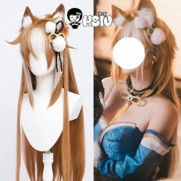 16.59US $ 48% OFF|Miss Hina cosplay wig Genshin Impact Cosplay Gorou Cosplay HSIU Gradient long hair Synthetic Hair Free wig Cap Ms Hina cosplay|Game Costumes|   - AliExpress