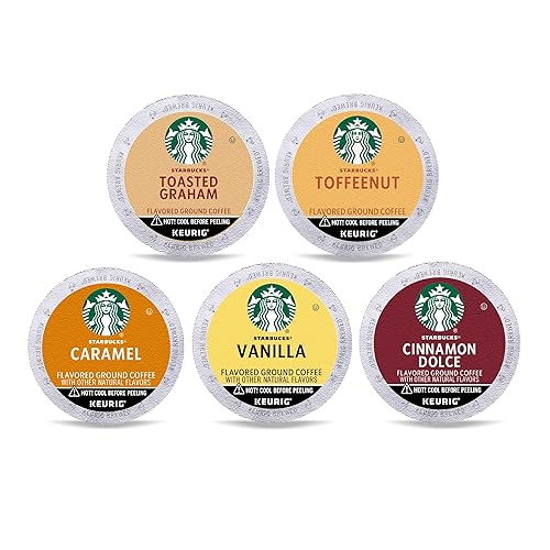 Starbucks K-Cup Coffee Pods, Naturally Flavored Coffee Variety Pack for Keurig Brewers, 100% Arabica, 1 Box (40 Pods) - Flavored Variety Pack - 40 Count (Pack of 1)