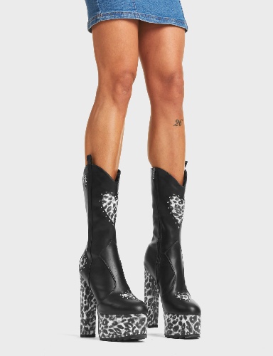 Rejector Platform Calf Boots | UK 5