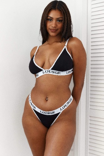 Bamboo Triangle Bra (Set) - Black & White | S