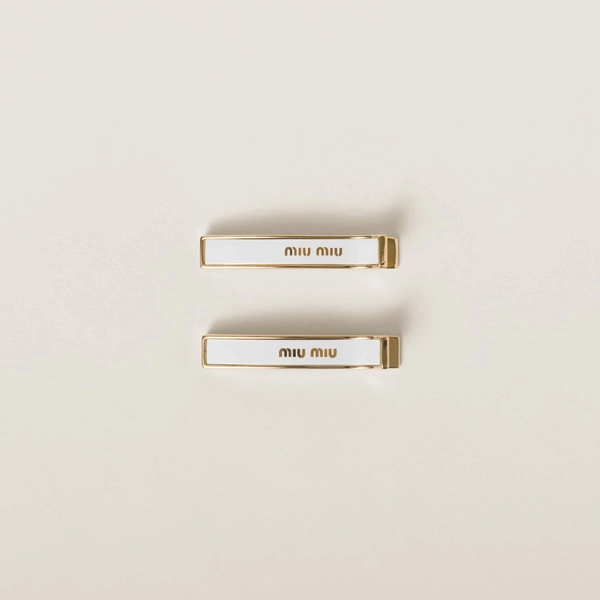 Enameled metal hair clips