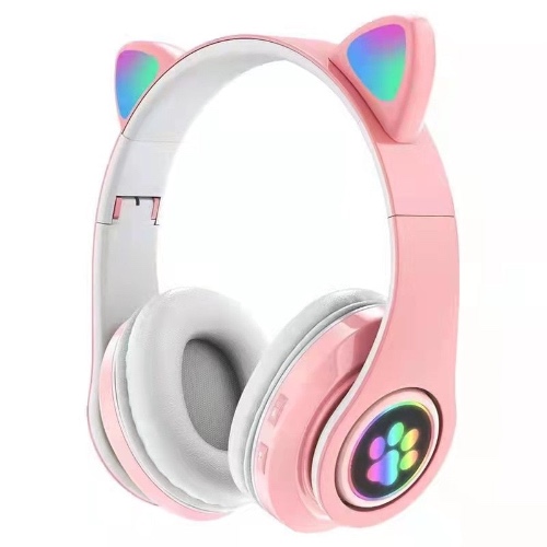 Kitty Bluetooth Headset: Colors, HiFi, Mic - Pink