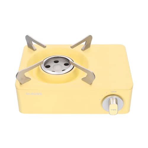 Dr.HOWS Twinkle Mini Camping Stove Burner - Portable Butane Stove for Camping, Picnic, Outdoor - Single Burner Camp Stove with Carrying Case - Lemon - LEMON