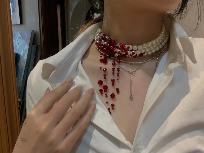 Blood Pearl Necklace