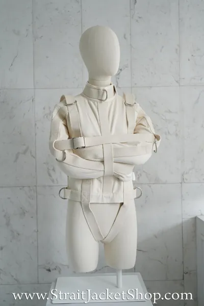 Heavy Duty Straitjacket - Central or Sides Crotch Strap / Canvas Fully Functional Theatrical Straitjacket / Institutional / Asylum