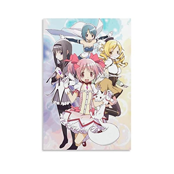 CAON Anime Poster Puella Magi Madoka Magica Poster Canvas Wall Art 90S Room Aesthetic Bedroom Decor Posters 12x18inch(30x45cm)