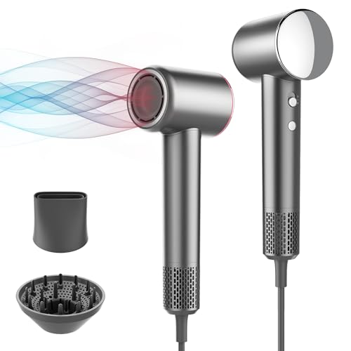 Professional Hair Dryer, 200 Million Negative Ionic Blow Dryer with 110000 RPM Brushless Motor, 1500W High-Speed HairDryer with Magnetic Nozzle & Diffuser for Salon, Home, Travel, Perfect for Gifts