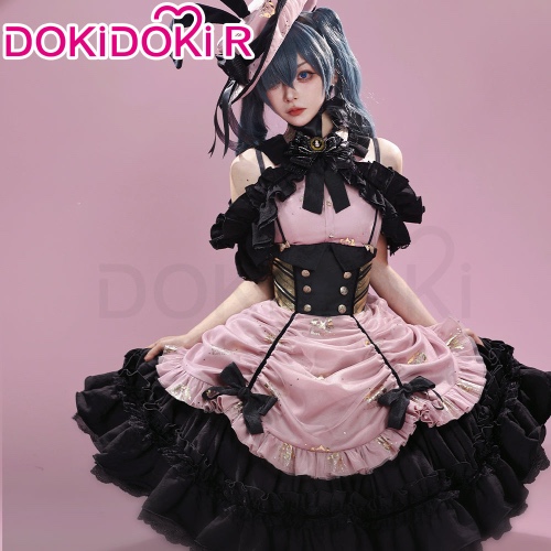 DokiDoki-R Anime Black Butler Cosplay Kuroshitsuji Ciel Phantomhive Costume Doujin Cafe Black Pink Dress | Costume Only-S-Order Processing Time Refer to Description Page